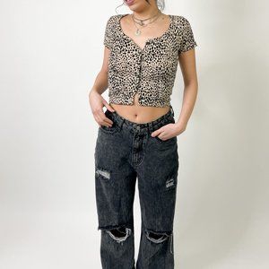 NEW WITH TAGS BRANDY MELVILLE ANIMAL PRINT CROP TOP